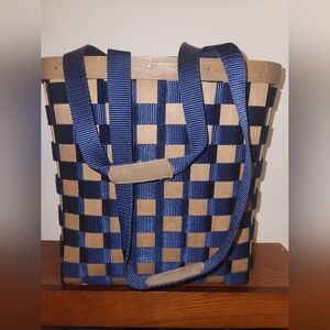 Longaberger To Go Tall Tote Basket Blue